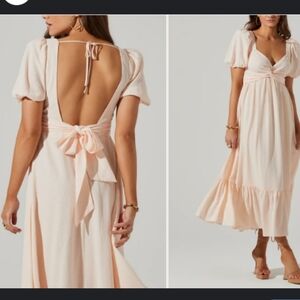 Astr The Label Elegant Peach Cream Women's Dress